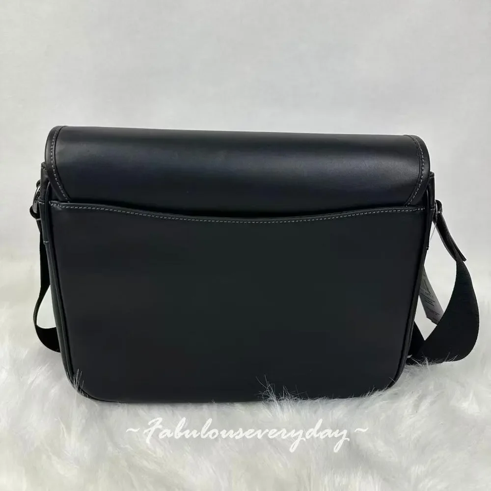 Coach Men Racer Messenger Bag Crossbody In Leather/Qb/Black CU110 NWT